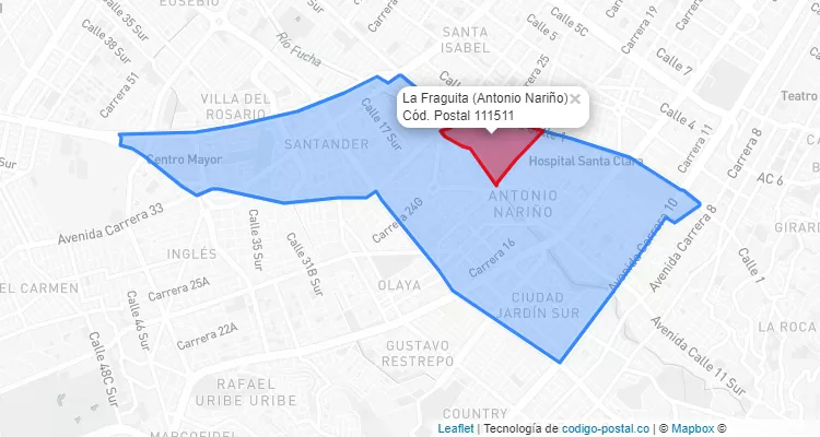 CEP Bairro La Fraguita em Antonio Nariño, Bogotá