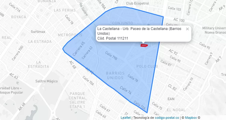 CEP Bairro La Castellana - Urb. Paseo de la Castellana em Barrios Unidos, Bogotá