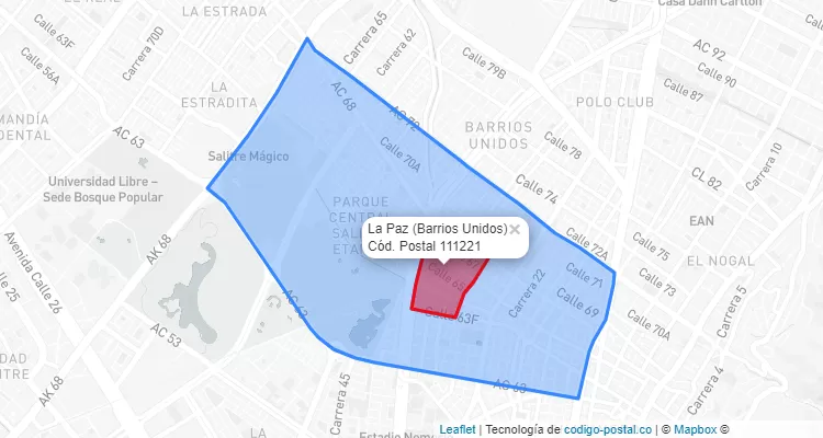 CEP Bairro La Paz em Barrios Unidos, Bogotá