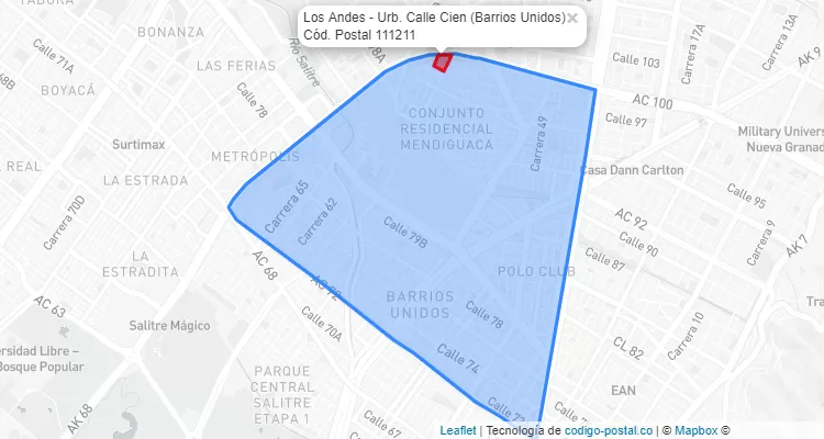 CEP Bairro Los Andes - Urb. Calle Cien em Barrios Unidos, Bogotá
