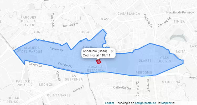 ZIP Code Locality Andalucía  in Bosa, Bogotá