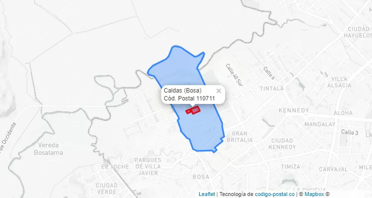 CEP Bairro Caldas em Bosa, Bogotá