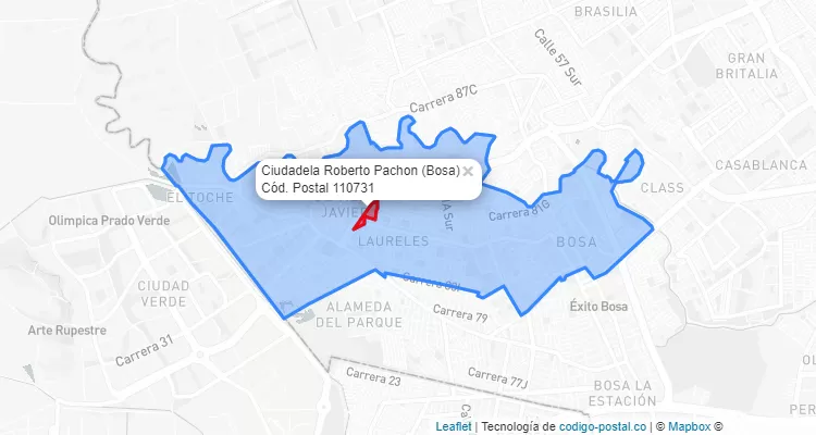 ZIP Code Locality Ciudadela Roberto Pachon in Bosa, Bogotá