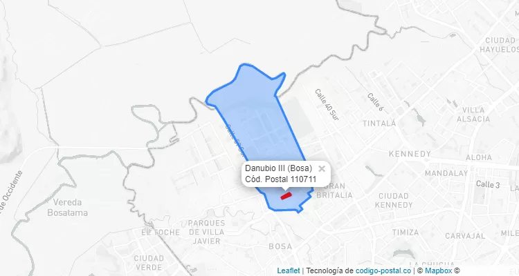 CEP Bairro Danubio III em Bosa, Bogotá