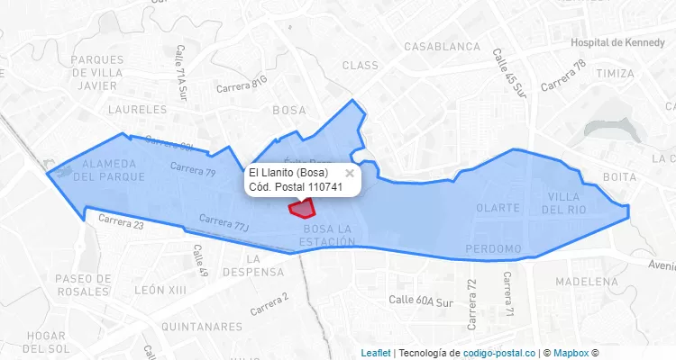 CEP Bairro El Llanito em Bosa, Bogotá