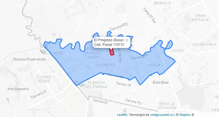 CEP Bairro El Progreso em Bosa, Bogotá