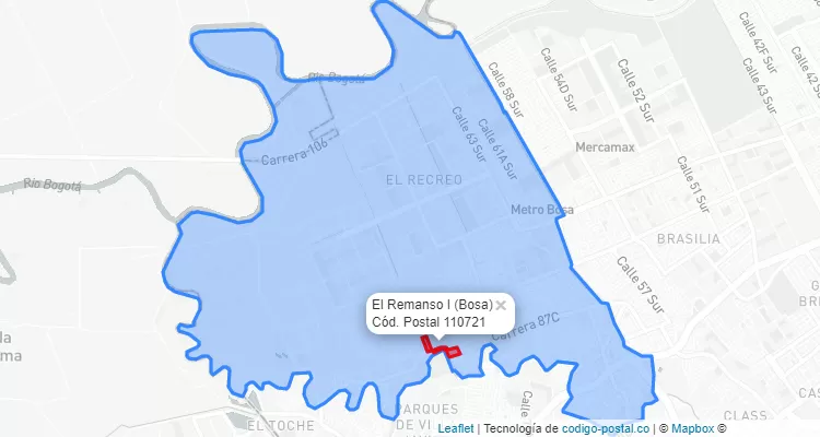 ZIP Code Locality El Remanso I in Bosa, Bogotá