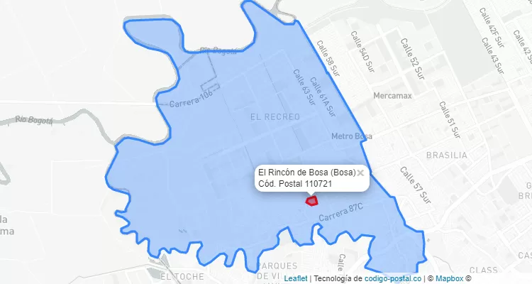 CEP Bairro El Rincón de Bosa em Bosa, Bogotá