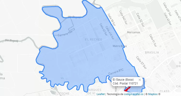ZIP Code Locality El Sauce in Bosa, Bogotá