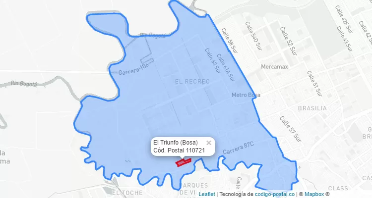 ZIP Code Locality El Triunfo  in Bosa, Bogotá