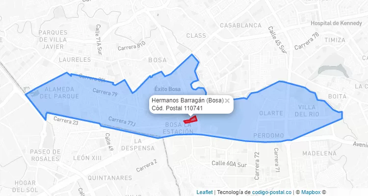 ZIP Code Locality Hermanos Barragán in Bosa, Bogotá