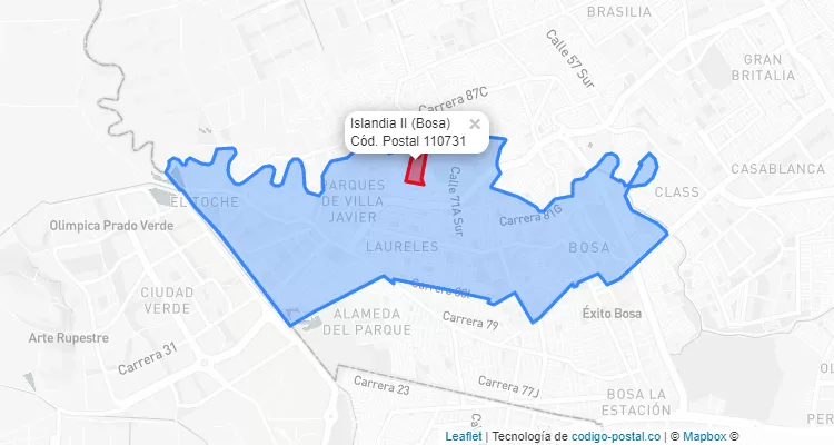 CEP Bairro Islandia II em Bosa, Bogotá
