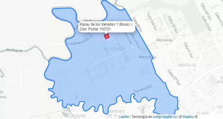Código Postal Barrio Kasay de los Venados 1 en Bosa, Bogotá