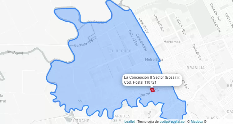 ZIP Code Locality La Concepción II Sector in Bosa, Bogotá