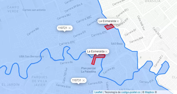 CEP Bairro La Esmeralda em Bosa, Bogotá