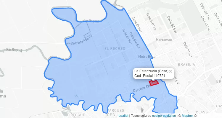 ZIP Code Locality La Estanzuela in Bosa, Bogotá