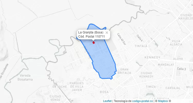 CEP Bairro La Granjita em Bosa, Bogotá