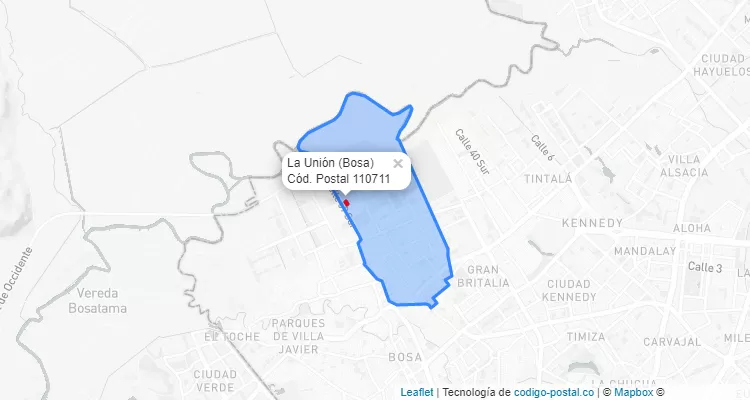 CEP Bairro La Unión em Bosa, Bogotá