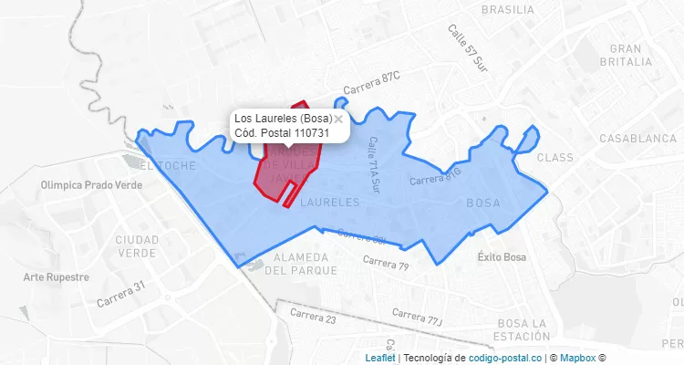 CEP Bairro Los Laureles em Bosa, Bogotá