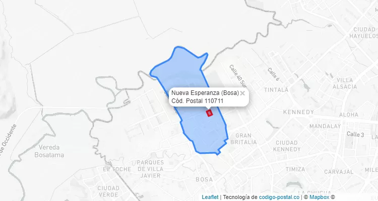 CEP Bairro Nueva Esperanza em Bosa, Bogotá