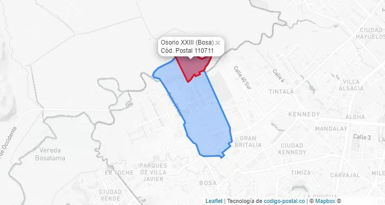 CEP Bairro Osorio XXIII em Bosa, Bogotá
