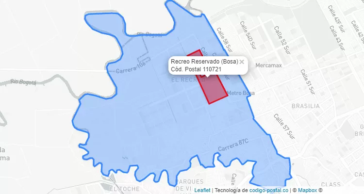 CEP Bairro Recreo Reservado em Bosa, Bogotá