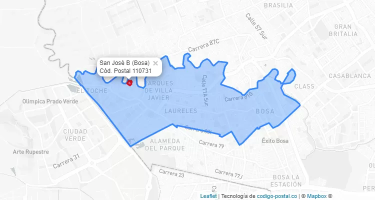 CEP Bairro San José B em Bosa, Bogotá