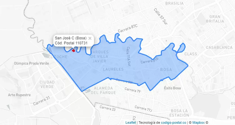 ZIP Code Locality San José C in Bosa, Bogotá