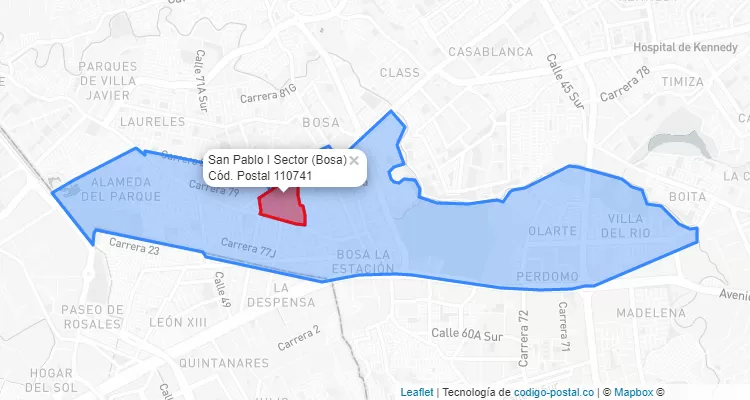 CEP Bairro San Pablo I Sector em Bosa, Bogotá