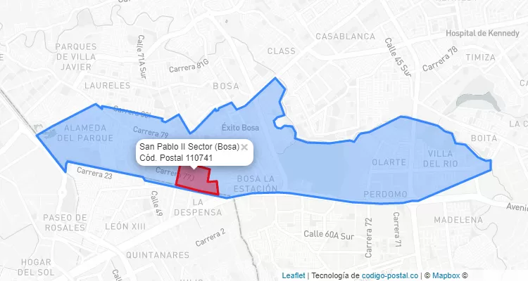 CEP Bairro San Pablo II Sector em Bosa, Bogotá
