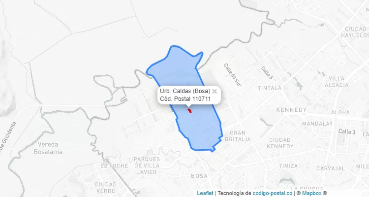 CEP Bairro Urb. Caldas em Bosa, Bogotá