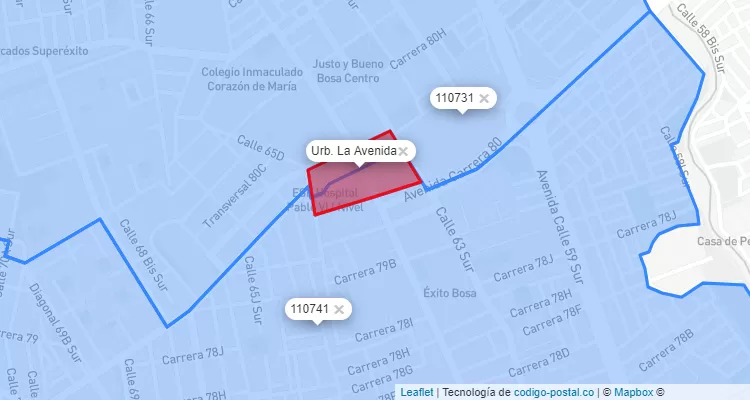 CEP Bairro Urb. La Avenida em Bosa, Bogotá