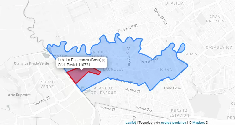 CEP Bairro Urb. La Esperanza em Bosa, Bogotá
