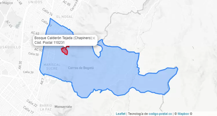 CEP Bairro Bosque Calderón Tejada em Chapinero, Bogotá