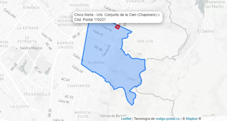 CEP Bairro Chico Norte - Urb. Conjunto de la Cien em Chapinero, Bogotá