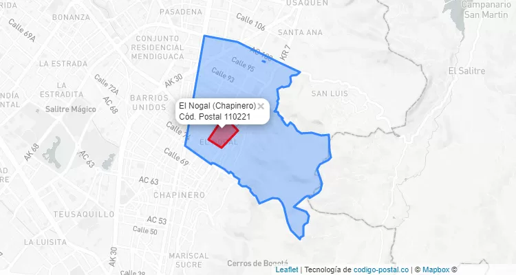 CEP Bairro El Nogal em Chapinero, Bogotá
