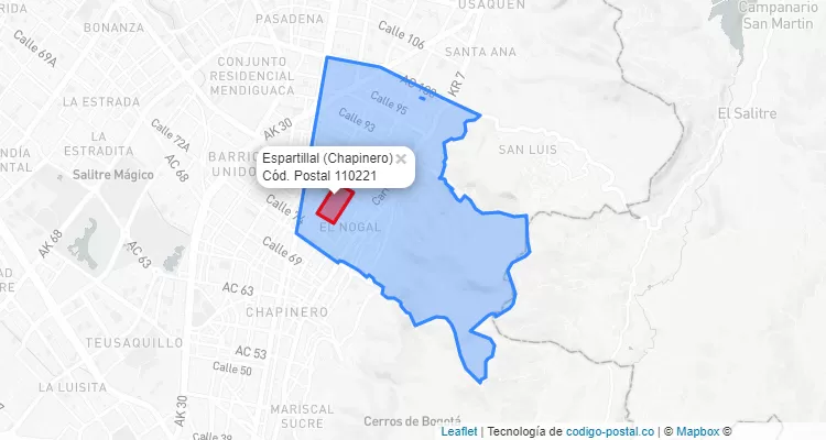 CEP Bairro Espartillal em Chapinero, Bogotá