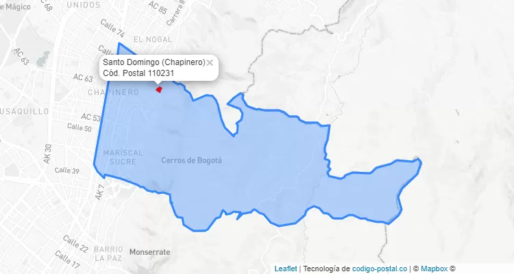 CEP Bairro Santo Domingo em Chapinero, Bogotá