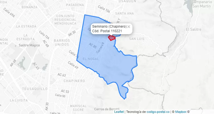 CEP Bairro Seminario em Chapinero, Bogotá