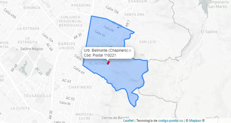 CEP Bairro Urb. Belmonte em Chapinero, Bogotá