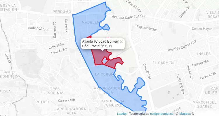 CEP Bairro Atlanta em Ciudad Bolívar, Bogotá