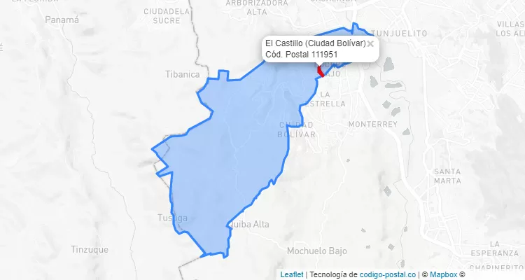 CEP Bairro El Castillo  em Ciudad Bolívar, Bogotá