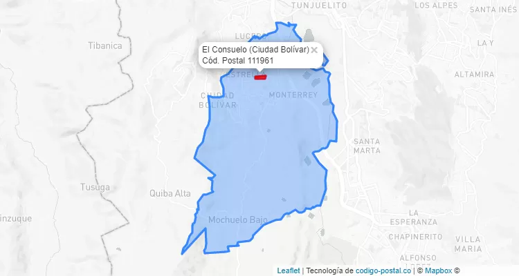 CEP Bairro El Consuelo  em Ciudad Bolívar, Bogotá