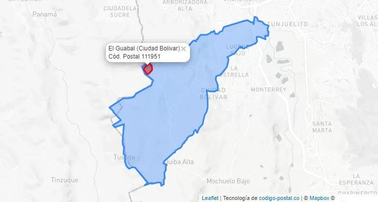 CEP Bairro El Guabal em Ciudad Bolívar, Bogotá