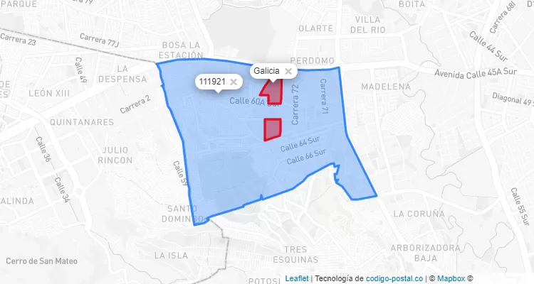 CEP Bairro Galicia em Ciudad Bolívar, Bogotá