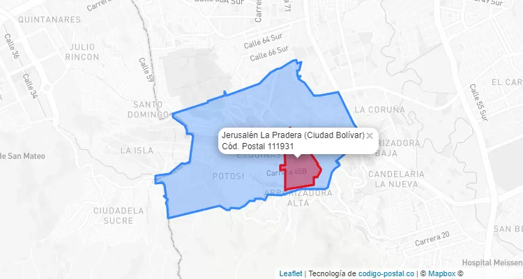 CEP Bairro Jerusalén La Pradera em Ciudad Bolívar, Bogotá