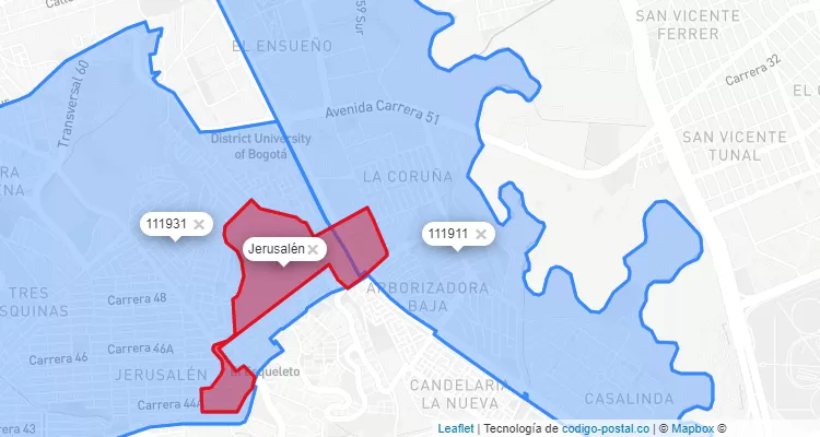 CEP Bairro Jerusalén em Ciudad Bolívar, Bogotá
