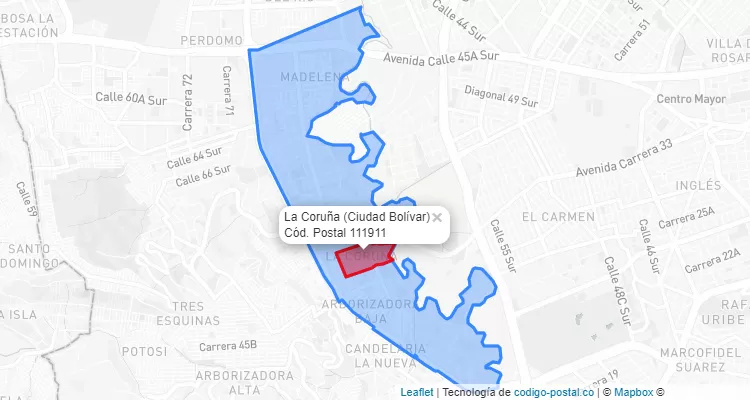 CEP Bairro La Coruña em Ciudad Bolívar, Bogotá
