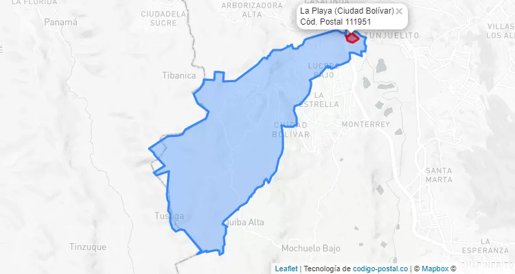 CEP Bairro La Playa  em Ciudad Bolívar, Bogotá
