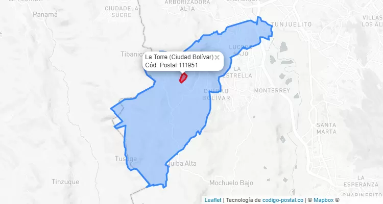 ZIP Code Locality La Torre in Ciudad Bolívar, Bogotá